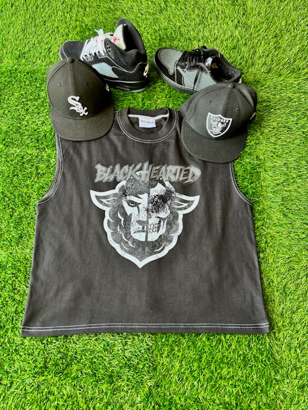 Black Hearted Sleeveless Tee